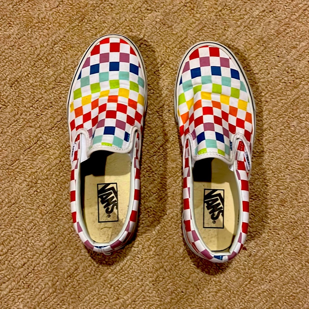 Vans checkered multi color & ready for back to school!